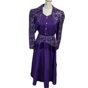 Lilia Smitty Exclusive Purple Fringe Lace Dress